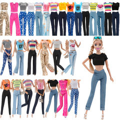6pcs Doll Clothing for 29cm Dolls, 3 Tops, 3 Pants, Great Gift for Kids