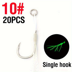 Fishing Jigging Assist Hooks Saltwater Luminous Jig Hooks High Carbon Steel