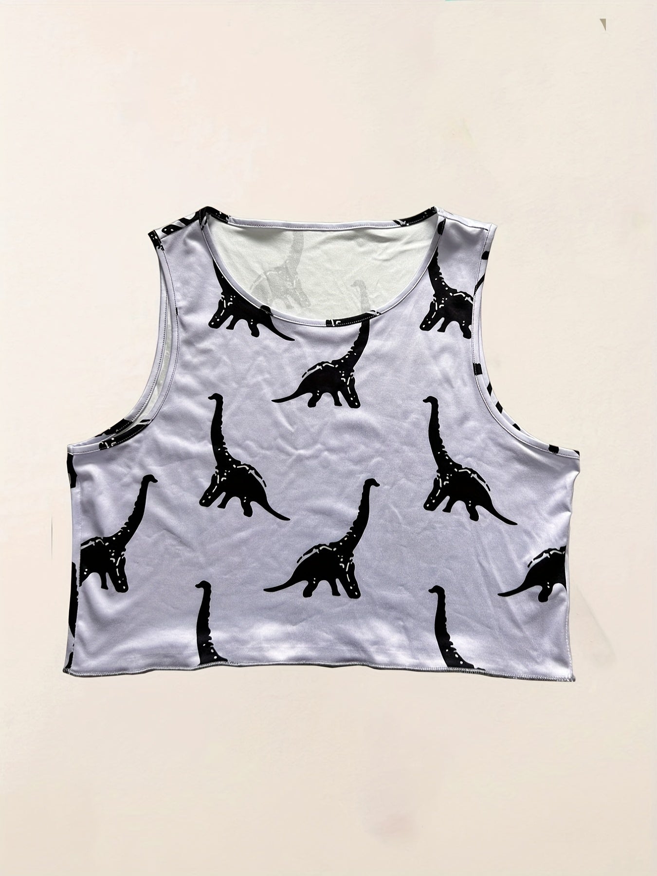 3-Pack Dinosaur Print Tank Tops Crew Neck Sleeveless Summer Top