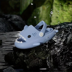 Girl's Cartoon Shark Lightweight Slippers Quick drying Non Slip Slide Slippers