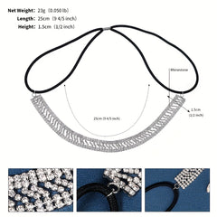 Rhinestone Decor Hair Band Elastic Headband Wedding Hair Accessory