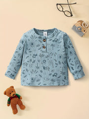 Baby Cartoon Animal Print Long Sleeve Cardigan Top Trousers 2pcs Set