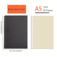 Set of 4 A5 Notebooks with Khaki Hard Cover, 120 Pages
