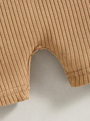 Toddler Girls Cotton Ribbed One Shoulder Jumpsuit Romper