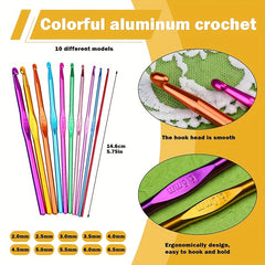 100pcs Crochet Set With Storage Box Ergonomic Knit DIY Hand Woven Craft Art Tool