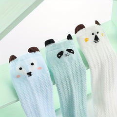 3 Pairs Baby Cotton Blend Over-the-Knee Socks Cartoon Animal Design