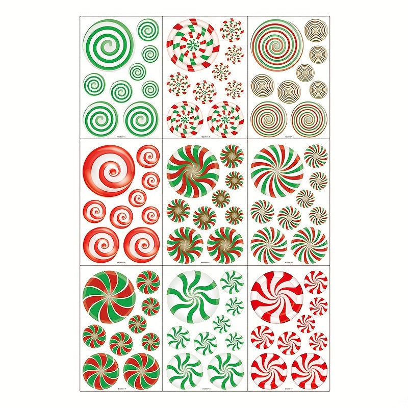 81pcs Christmas Red Green Candy Window Stickers