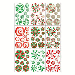 81pcs Christmas Red Green Candy Window Stickers