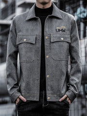 Men's Biker Leather Jacket - Size Up for Best Fit