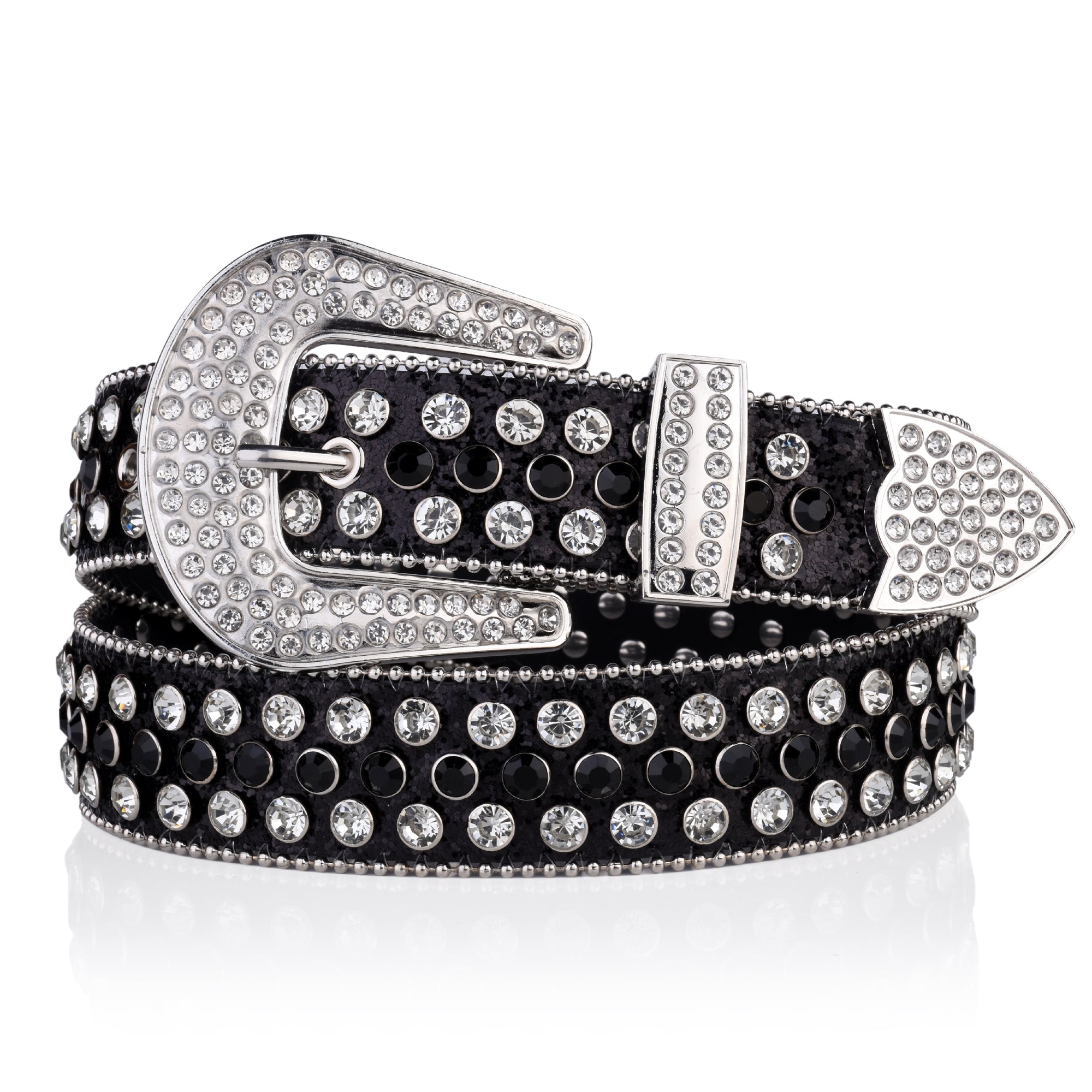 Studded Rhinestone Women Belt Pu Leather Wedding Party Couple Valentines