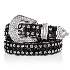 Studded Rhinestone Women Belt Pu Leather Wedding Party Couple Valentines