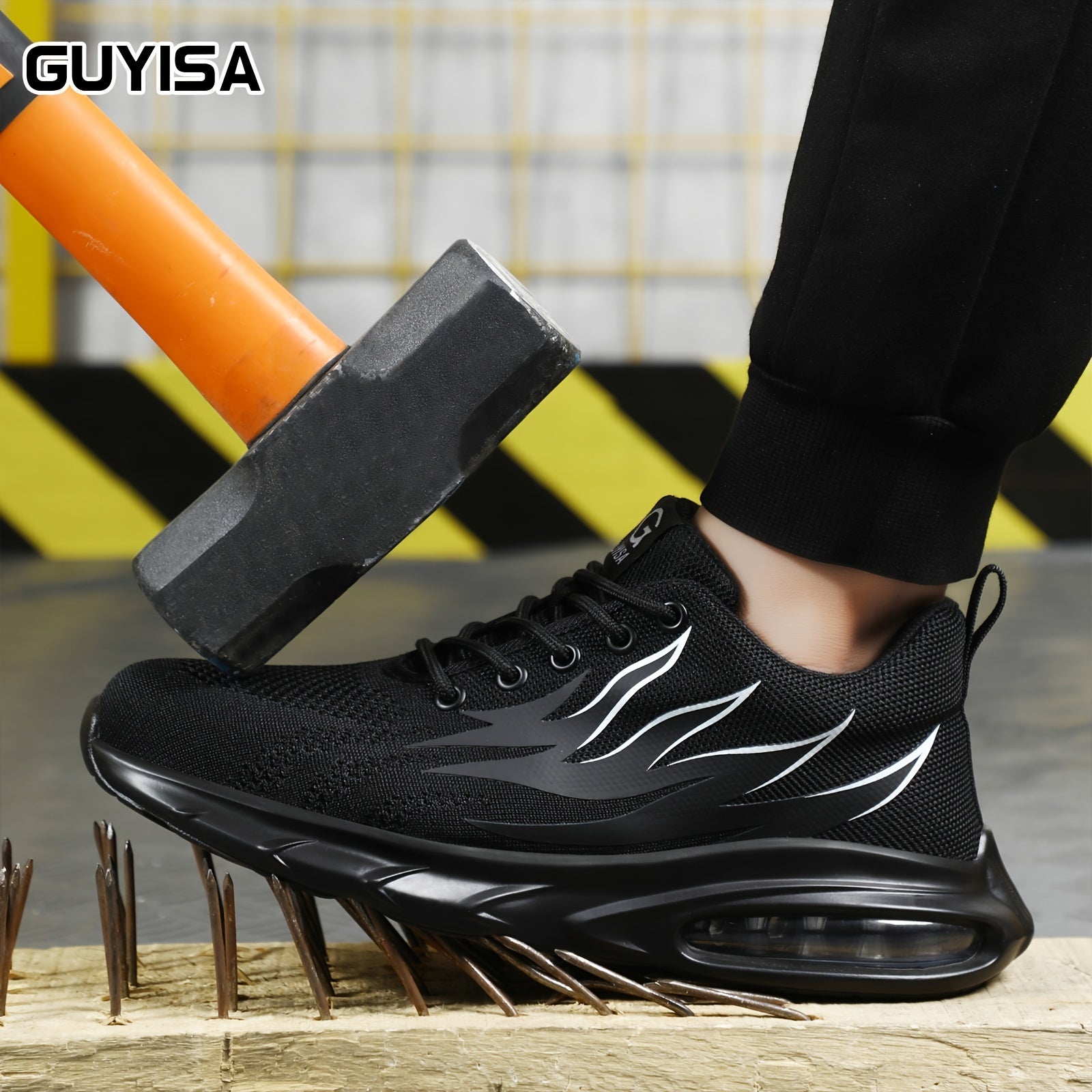 Men's Steel Toe Work Shoes Puncture Proof Anti-Skid Safety Sneakers