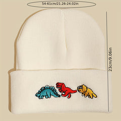 Dinosaur Embroidery Children's Knitted Hat Unisex Autumn Winter