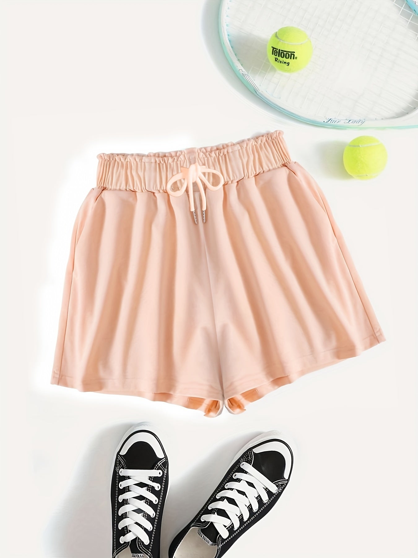 Casual Drawstring Shorts Elastic Waist Summer Shorts