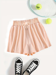 Casual Drawstring Shorts Elastic Waist Summer Shorts