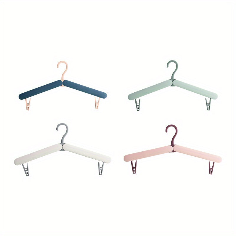 4 Pack Plastic Folding Travel Hangers With Clips Portable