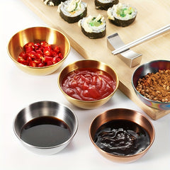 4Pcs Stainless Steel Sauce Dishes Condiment Cups Seasoning Dip Bowl