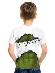 Boys' Green Muscle Graphic T Shirt - Ideal for Summer Outings