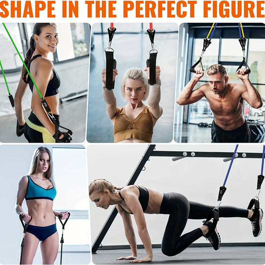 Resistance Bands Set Handles Legs & Ankle Straps for Training & Therapy