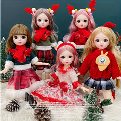 Christmas Style Doll Costume and Headdress Set for Girls