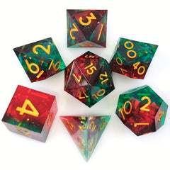7pcs Resin Flower Polyhedral Dices For Board Games