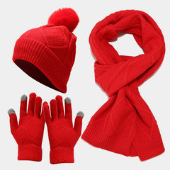 Women's Beanie Scarf & Tech Touch Gloves Set - Valentines