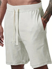Men's Solid Drawstring Waist Shorts