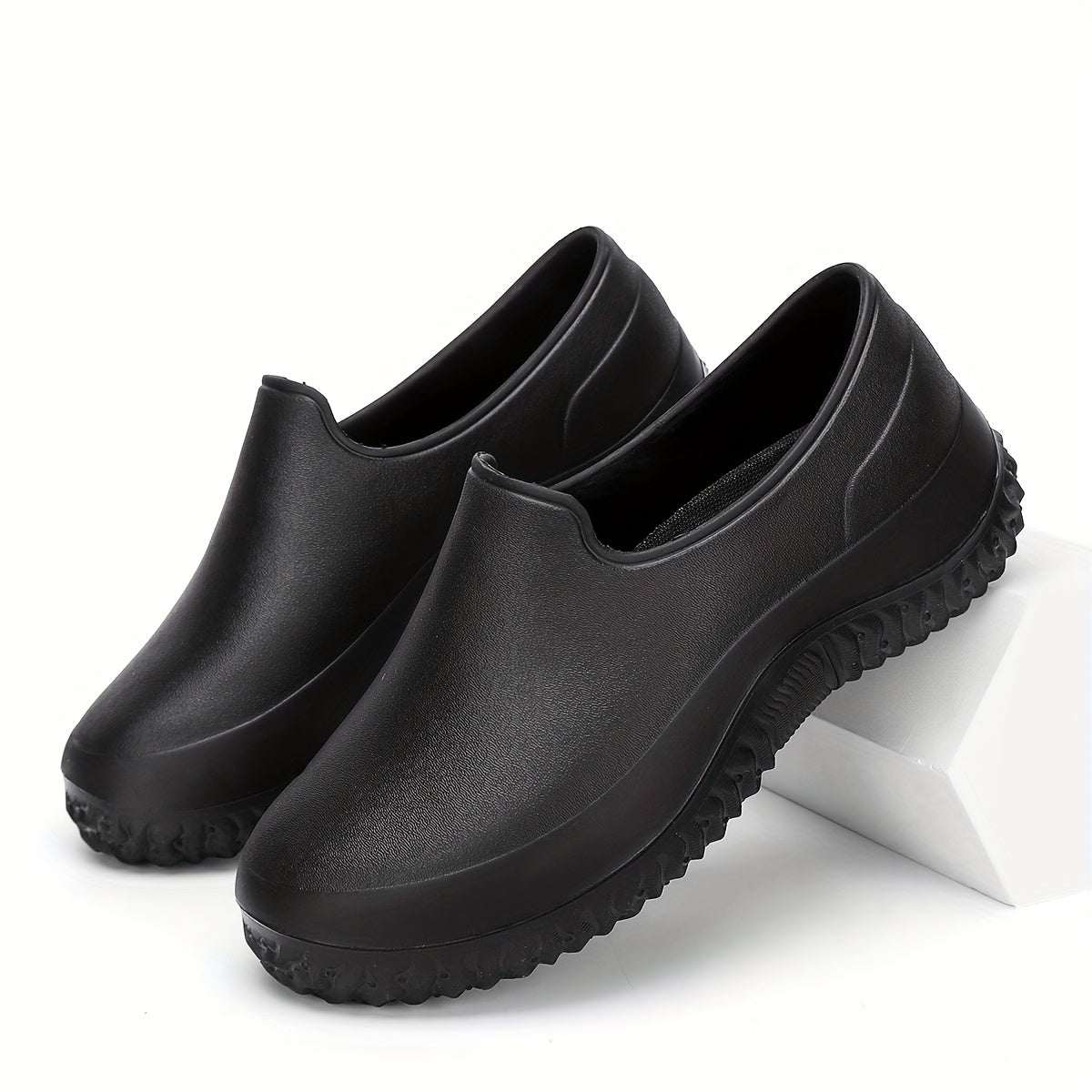 Men's Low Top Wear resistant Rain Shoes Waterproof Oil proof Non Slip Shoes