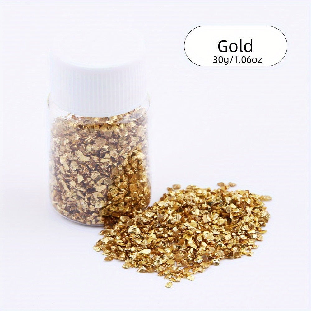 30g Gravel Crystal Glass Metal Crushed Stone Sand Filler DIY Craft Nail Resin