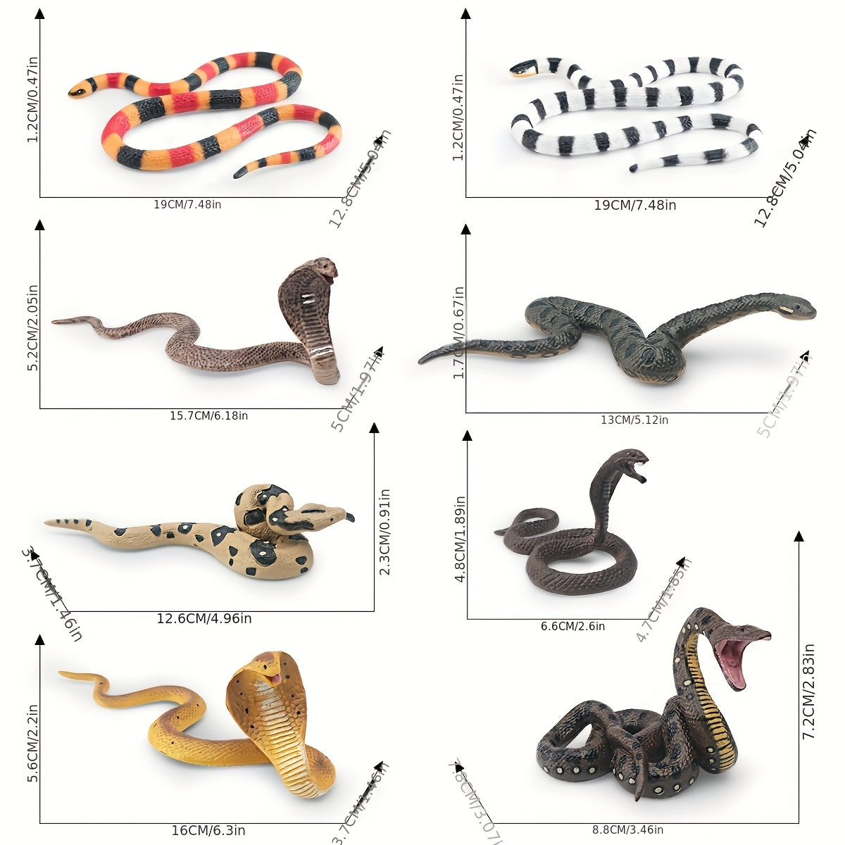 Realistic PVC Cactus Snake Toy Natural Habitat Educational Gift Kids Classroom