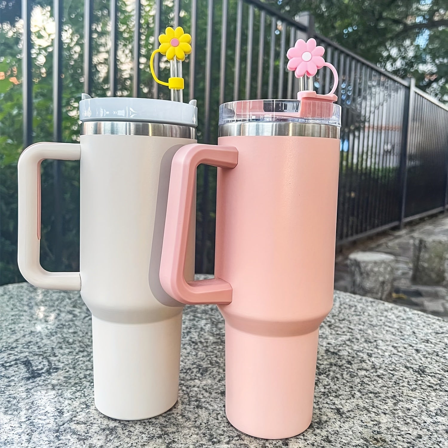 7pcs Cup Accessories Set for 40oz Cup - Reusable Straws, Cleaning Brush