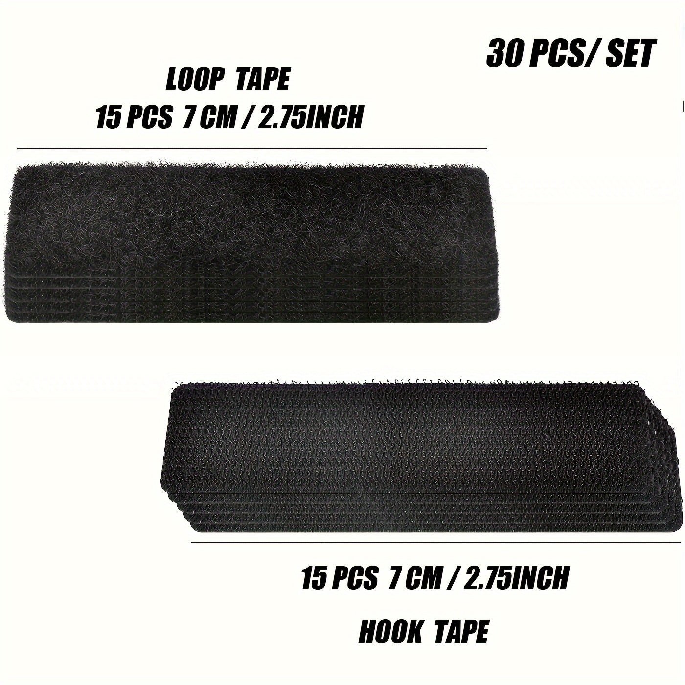 3x7cm Adhesive Hook and Loop Strip - 10/20Sets