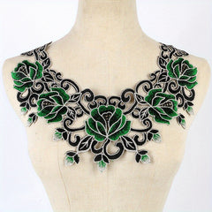 Green Lace Collar Embroidery Dress Applique DIY Neckline Costume D