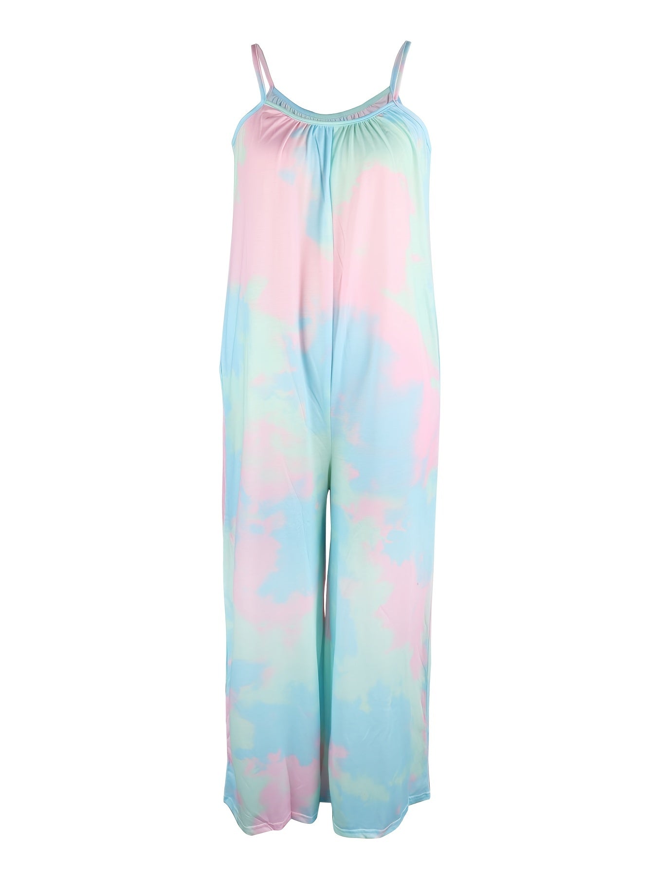 Boho Tie Dye Spaghetti Jumpsuit Casual Streetwear