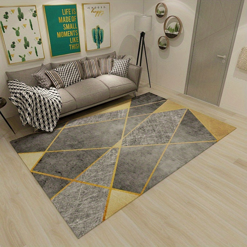 Modern Crystal Velvet Rug Soft Non Slip Living Room Floor Mat Machine Washable