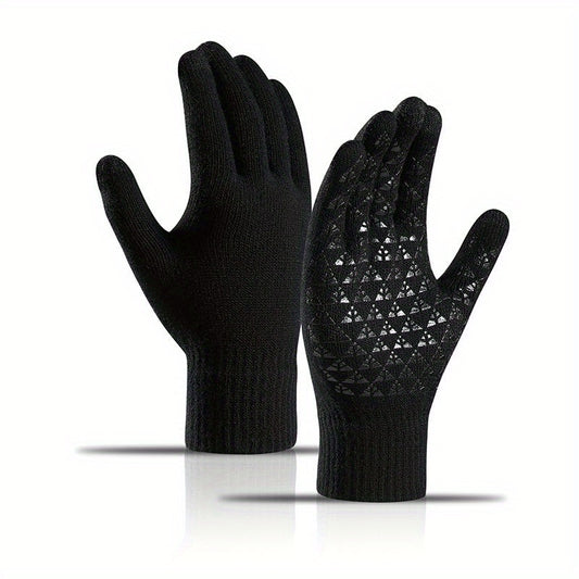 Winter Knitted Gloves Touch Screen Warm Anti Slip Cycling