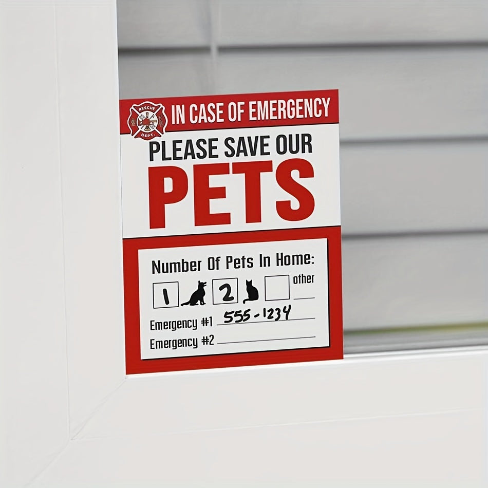 Pet Rescue Stickers - Emergency Pet Window Decals