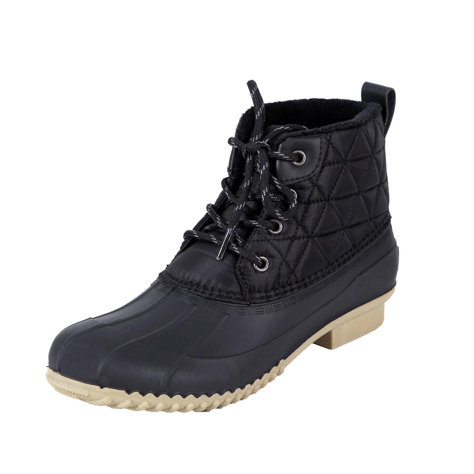 Waterproof Duck Boots Lace Up Chunky Ankle Boots