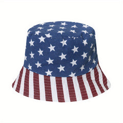 Fisherman's Hat Double Sided Sun Protection American Flag Basin Hat For Men
