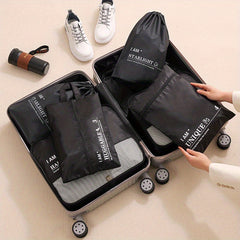 6Pcs Travel Packing Cubes Laundry Shoe Bag Organizer Set for Suitcase