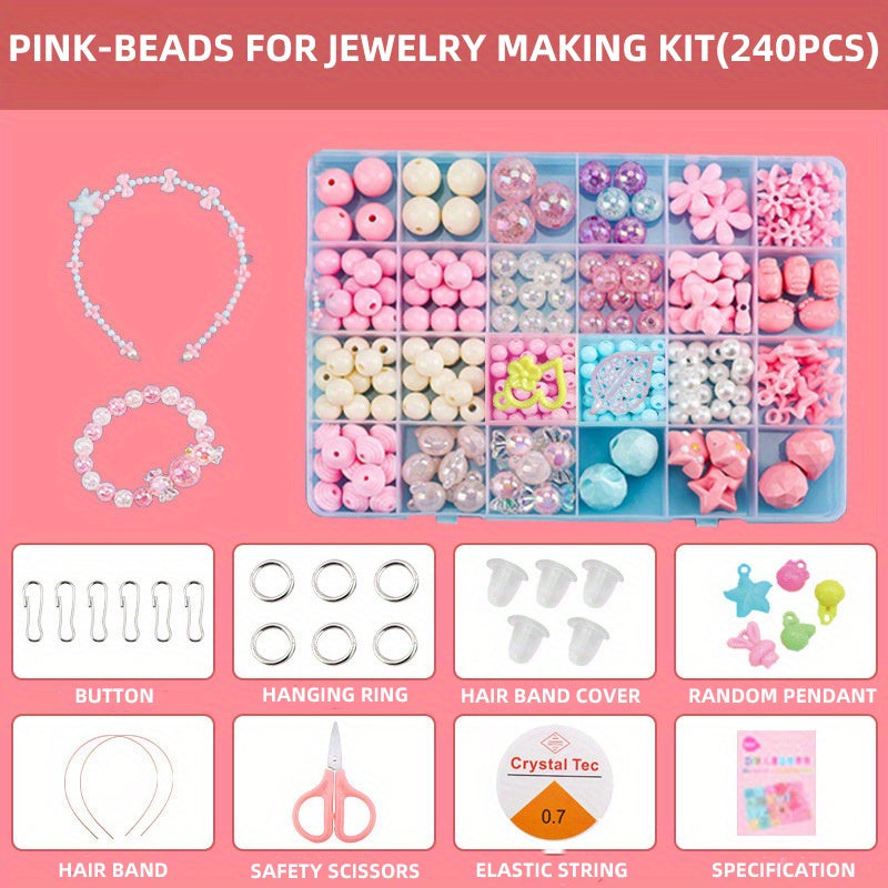 Colorful Beads Jewelry Making Kit For Girls with Snap Beads