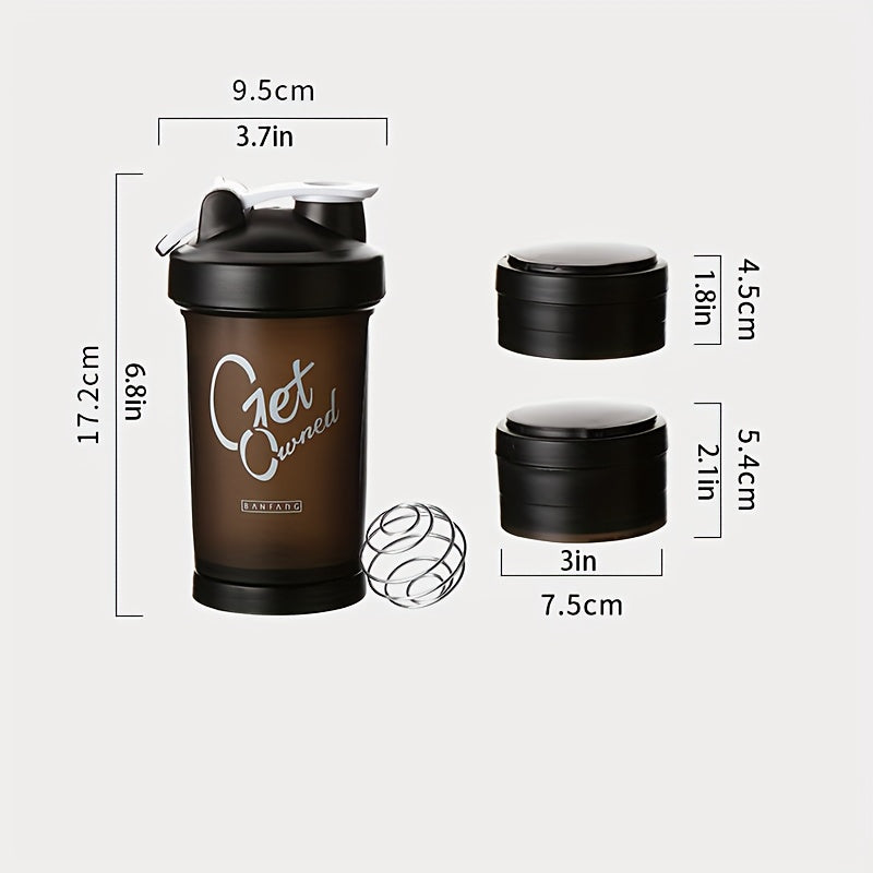 500ml Plastic Fitness Shaking Water Cup Portable Anti Drop Bottle