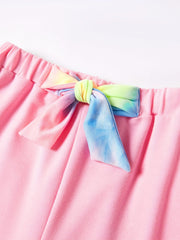 Toddler Tie Dye Patchwork Footed Pants