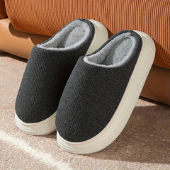 Women's Plush Lined Slip-On Slippers Warm Platform Shoes