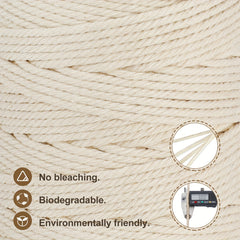 3mm X 220 Yards Cotton Macrame Rope for Crafts
