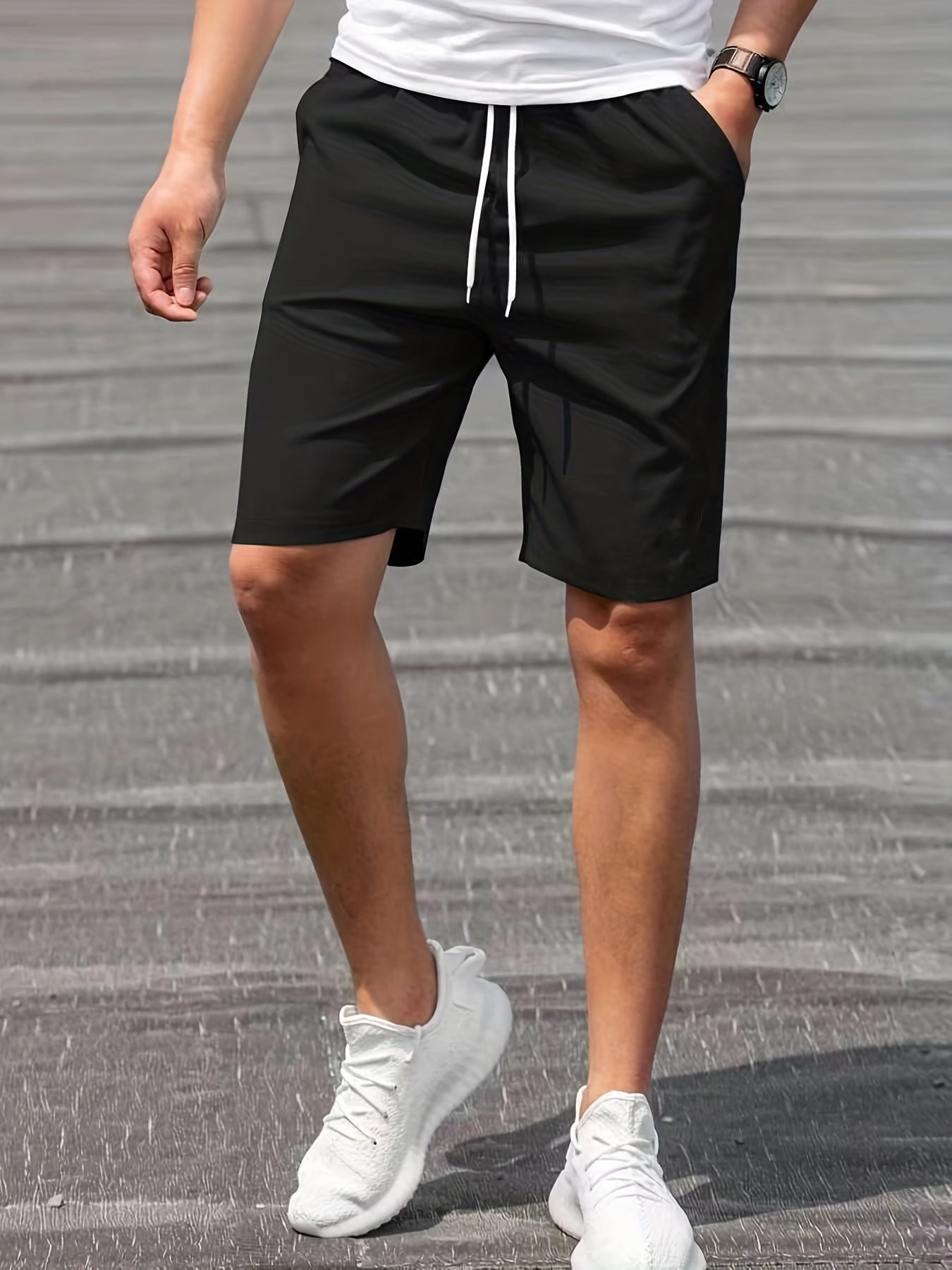 Stretch Graphic Drawstring Shorts for Men