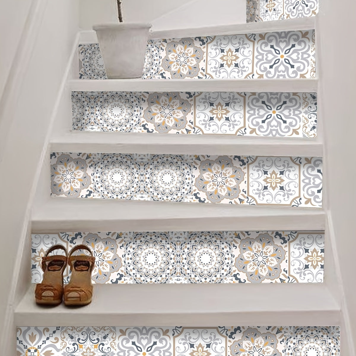 Bohemian Printed Staircase Stickers Waterproof Home Decoration Wallpaper