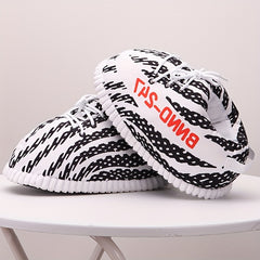 Men's Striped Cozy Slides Soft Slip On Slippers Comfortable House Shoes
