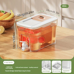 6L Plastic Drink Dispenser with Spigot and Lids for Fridge Parties