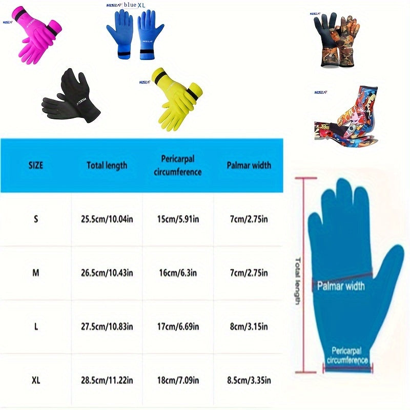 HISEA Diving Gloves 3MM Neoprene Winter Warm Gloves for Diving